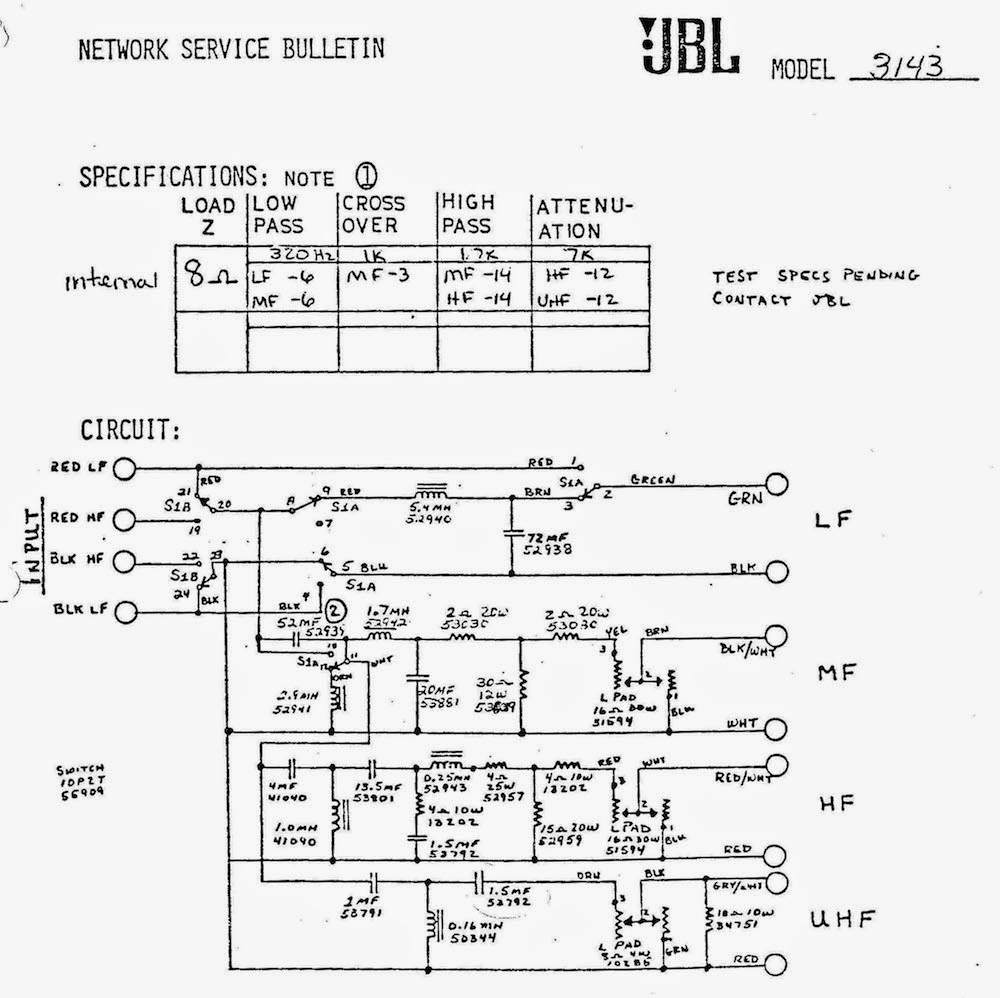 You are currently viewing JBL 4343 Network Schematic ネットワーク回路図 ROXX Vintage Speakers 全国対応 ロックスヴィンテージスピーカーズ 中古ヴィンテージスピーカー専門店 修理 販売 買取 九十九里浜